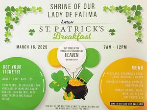 Shrine of our Lady of Fatima St. Patrick's Breakfast