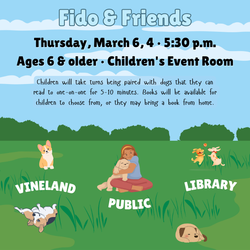 Read to a Dog at the Library with Fido and Friends