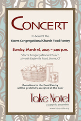 Take Note! a cappella ensemble in a benefit concert for Storrs Congregational Food Pantry