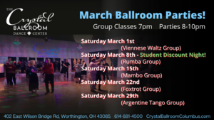 March Weekly Ballroom Dance Parties