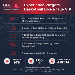 Win a VIP Game Day Package for Rutgers vs Minnesota!