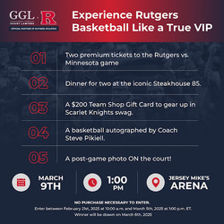 Win a VIP Game Day Package for Rutgers vs Minnesota!