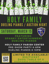 Holy Family Dueling Pianos and Auction Night