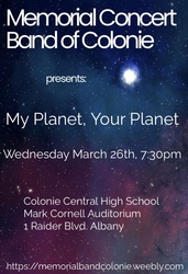 Memorial Concert Band of Colonie presents My Planet, Your Planet