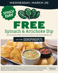 National Spinach Day at Doherty-owned Applebee’s Queens
