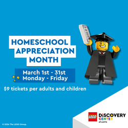Homeschool Appreciation Month at LEGO Discovery Center Atlanta