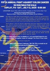 FIFTH FIGHT AGAINST COLON CANCER 5K RUN and 1 Mile Fun Walk