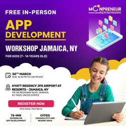 In-person Free App Development Workshop For Kids at Jamaica, NY  (7-14yrs)