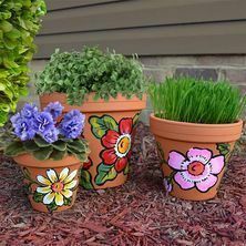 Crafternoon - Painted Flower Pots