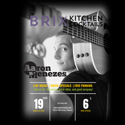 Aaron Menezes performs live at BRIX Kitchen+Cocktails!