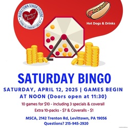 Saturday Monthly Bingo