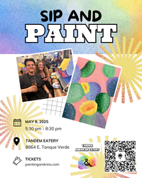 Pastel Cactus Paint and Sip at Tandem Eatery