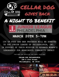 Cellar Dog Happy Hour Giveback for The Junior League of Philadelphia