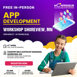 In-person Free App Development Workshop For Kids at Shoreview, MN (7-14yrs)