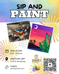 Cosmic Cactus – Paint and Sip Night at Zerai’s
