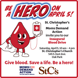 Blood Drive hosted by St. Christopher's Church and Moms Demand Action
