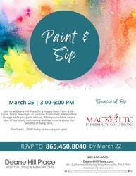 Paint & Sip at Deane Hill Place Senior Living
