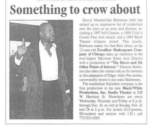 Darryl Maximilian Robinson Notes His 1990s The Raven And Six Other Points of Interest Adaptation