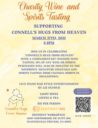 Charity Wine & Spirits Tasting Launch Fundraiser for Connell's Hugs from Heaven