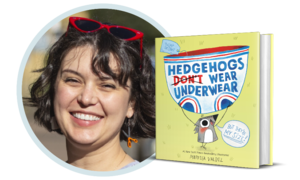 Marissa Valdez virtual storytime sharing Hedgehogs Don't Wear Underwear