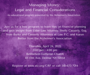Alzheimer's Financial Workshop: Legal and Financial Considerations