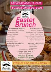 Easter Brunch at Byrncliff Golf Resort & Banquets