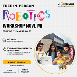 Free In-Person Robotics Workshop for Kids at  Novi, MI(Ages 7-14)