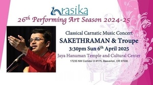RASIKA: Carnatic Vocal Sakethraman Sun 6th April