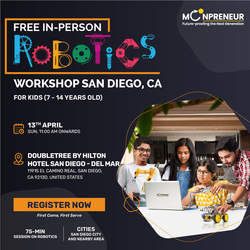 Free In-Person Robotics Workshop for Kids at San Diego, CA (Ages 7-14)