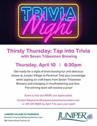 Thirsty Thursday: Tap into Trivia with Juniper Village at Paramus
