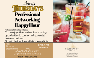 Raise Your Glass to New Connections: Thirsty Thursdays Professional Networking Happy Hour!