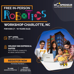 Free In-Person Robotics Workshop for Kids at Charlotte, NC (Ages 7-14)
