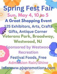 Springfest Craft Fair & Gift & Antique Corner, Sun. May 4, Veterans Park, Broadway, Westwood