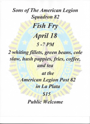 Fish Fry hosted by the Sons of The American Legion Squadron 82