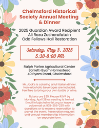 Chelmsford Historical Society's Annual Meeting, Dinner & Guardian Award Presentation