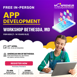 Free App Development Workshop For Kids at Bethesda, MD (7-14Yrs)