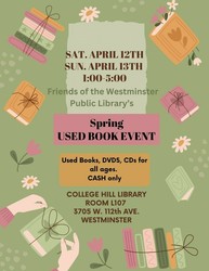 Used Book Event: Fundraiser sponsored by Friends of the Westminster Public Library