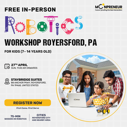 Free In-Person Robotics Workshop for Kids at Royersford, PA (Ages 7-14)