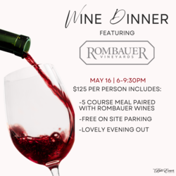 Rombauer Vineyards Wine Dinner at The Bell Event Centre!