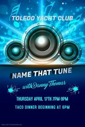 Name that Tune w/DJ  Danny Thomas Thursday, April 17, 2025 6:00 PM  9:00 PM Bring your team!