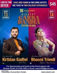 Combo Event - Biggest Garba Dandia Festival in Ohio ( Kirtidan Gadhvi & Bhoomi Trivedi )