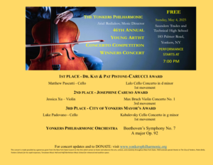YONKERS PHILHARMONIC 46TH ANNUAL YOUNG ARTIST CONCERTO CONCERT - FREE