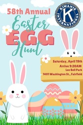 Kiwanis Club of Fairfield 58th Annual Easter Egg Hunt on April 19 at 9:20AM