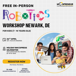 Free In-Person Robotics Workshop for Kids at  Newark, DE  (Ages 7-14)