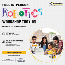Free In-Person Robotics Workshop for Kids at Troy, MI (Ages 7-14)