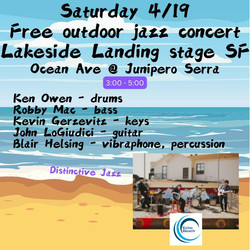 Free outdoor jazz concert in Lakeside Village SF