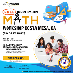 Free In-Person Math Workshop for Kids at Costa Mesa, CA (Grade 2nd-8th)