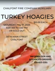 Chalfont Fire Company Auxiliary Turkey Hoagies