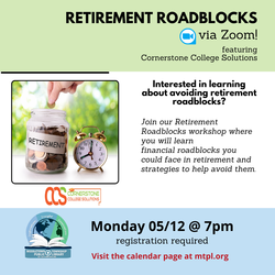Retirement Roadblocks Workshop via Zoom!