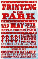 THE THIRD ANNUAL “PRINTING IN THE PARK: FREE LETTERPRESS PRINTING IN DOYLE HOLLIS PARK”